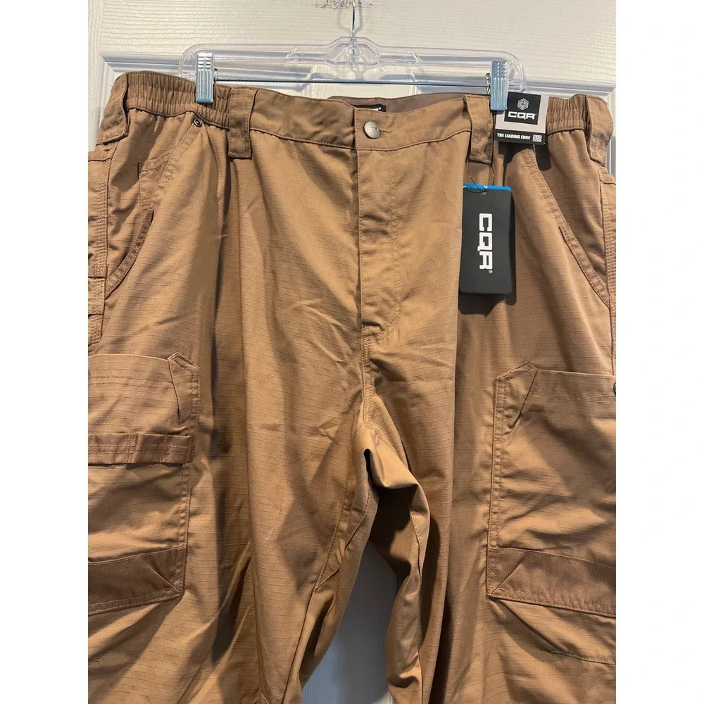 CQR Mens Sapper Tactical Cargo Pants Coyote Brown Ripstop Trousers 42W x 32L